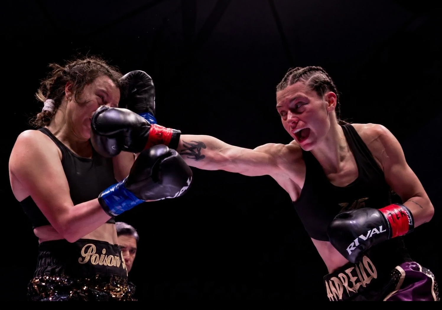 Damiana Andrello landing a punch